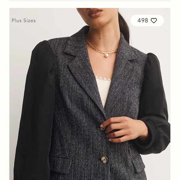 NWT Anthropologie Mauve Mixed Media Relaxed Jacket. Size 10.  Gorgeous - Picture 4 of 5